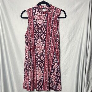 Joe Boxer Sleeveless Patterned Dress - Red and Black